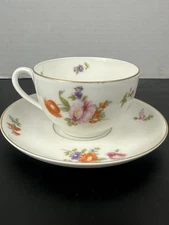 VTG KPM Germany White Floral Cup & Saucer Classic