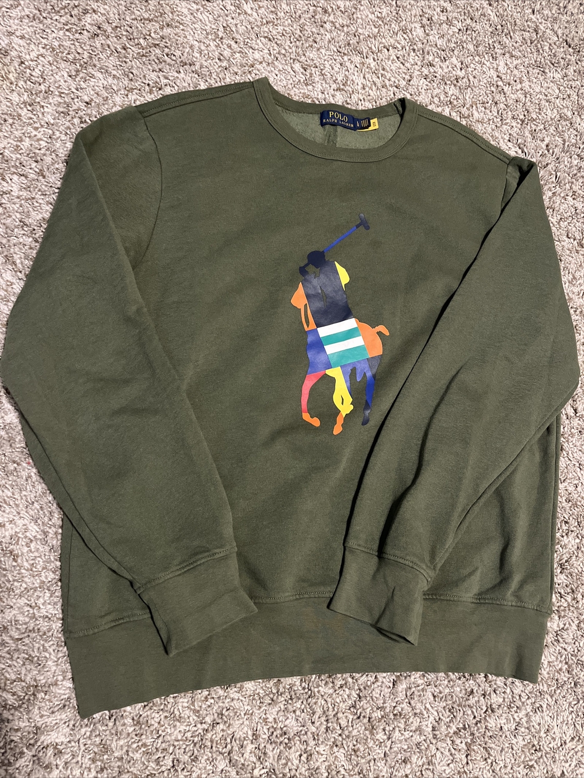 polo uomo Ralph Lauren felpa taglia grande verde pony