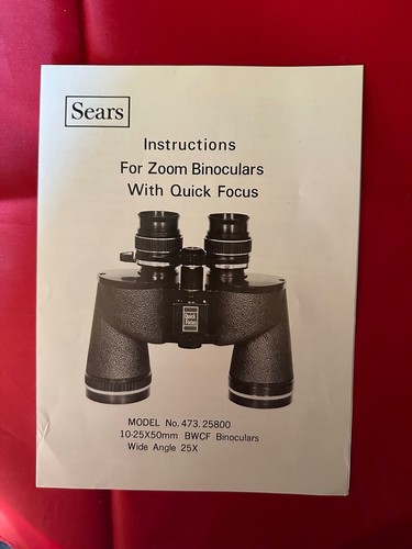 Sears Zoom Binoculars Model 473.25800 Owner's Manual - 第 1/2 張圖片