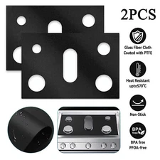 2pcs Kitchen Gas Range Stove Top Burner Cover Guard Protector Reusable Non-stick