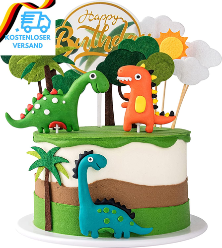 Dinosaurier Geburtstag Kuchen Dinosaurier Kuchenaufsatz Tortendeko Kuchen Topper - Bild 11 von 12