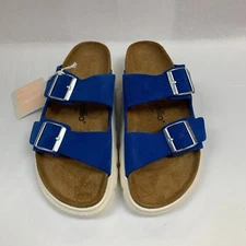 Birkenstock New w/ Box Arizona Papillio Chunky Ultra Blue Suede Leather Narrow
