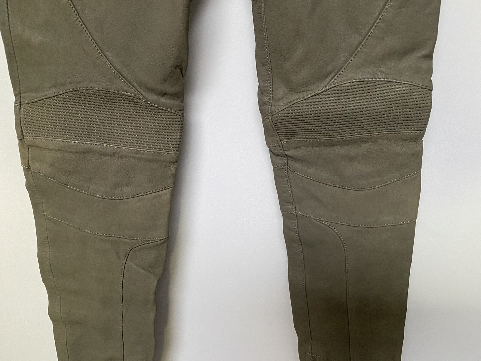 STUNNING ALL SAINTS LEATHER BIKER TROUSERS BNWT RRP £298 SAGE SIZE 26 image 6