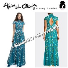 Alice + Olivia “Arwen” godet lace embroidered floral gown 8