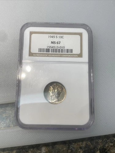 1945 S NGC MS 67 Mercury Dime