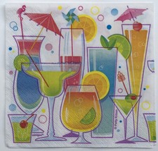 two Individual Beverage Paper Summer Drinks Party Liquor Decoupage napkins