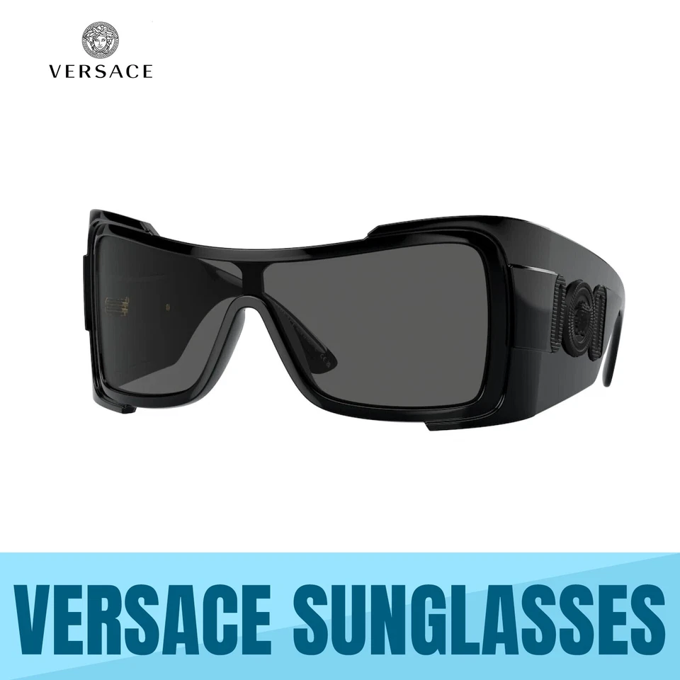 GAFAS DE SOL VERSACE VE4451 GB1/87 NEGRAS -GRISES PROTECTORAS UNISEX AUTÉNTICAS NUEVAS