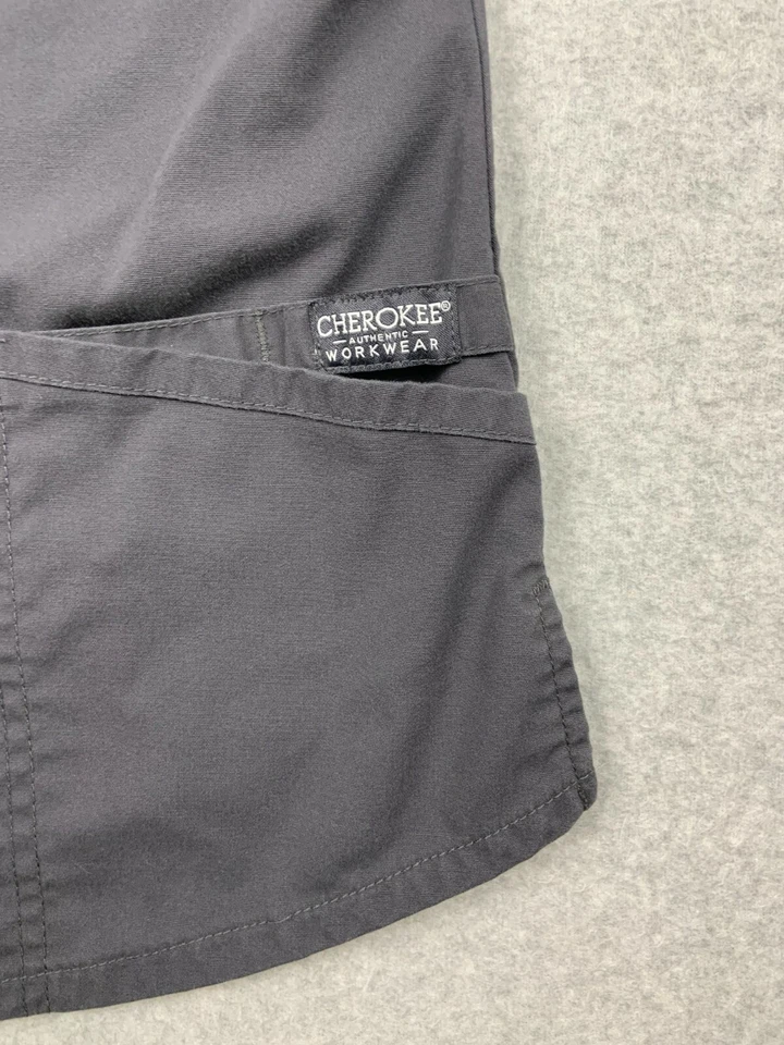 Camisa Médica Cherokee Talla XS Gris Cuello en V Elastizada Manga Corta Ropa de Trabajo Foto 4 de 4