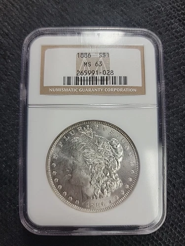 1886 MORGAN SILVER DOLLAR **NGC CERTIFIED MS 63**