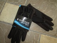 NEW ISOTONER BLACK GLOVES MENS M 700M1 BMS YELLOW STITCH SMARTOUCH FREE SHIP