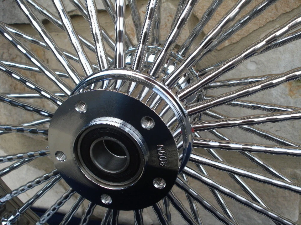 21X3.5" DNA MAMMOTH 52 DIAMOND SPOKE FRONT WHEEL 00-07 HARLEY ROAD KING TOURING - Image 2 of 3