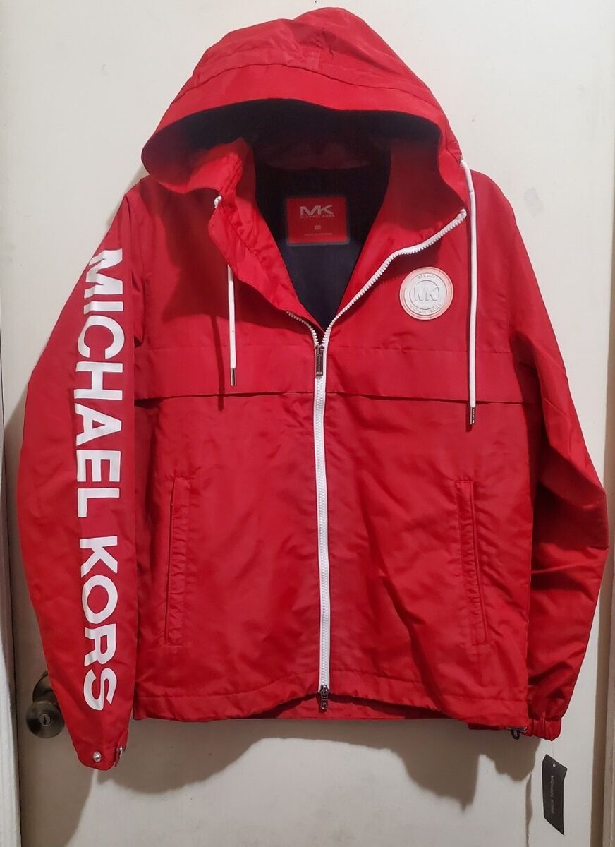 Michael Kors Men Reflective Logo Jacket Color Crimson US XS Michael Kors Men Reflective Logo Jacket Color Crimson US XS