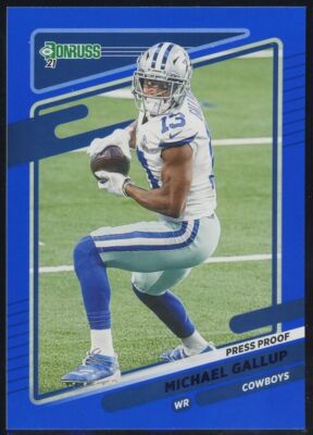 2021 Donruss Michael Gallup Press Proof Blue Parallel Dallas Cowboys #192