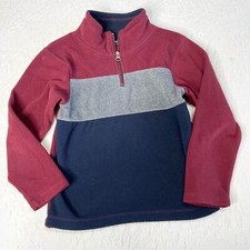 Children  s Place Boys Colorblock Fleece Half-Zip Pullover S 5/6 Burgundy Navy