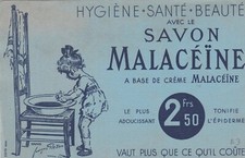 BUVARD Savon MALACEINE Hygiene Santé Beauté  Jeune fillette faisant sa toilette