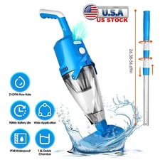 Cordless Pool Vacuum with Telescopic Pole Powerful Suction Swimming Pool Cleaner