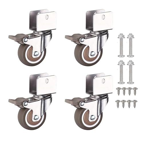 Onerbuy 4 Pack Caster Wheels Heavy Duty Swivel Casters With Brakes, Dual Locking Wheels Replacement For Industrial Trailer, Home Furniture, Office