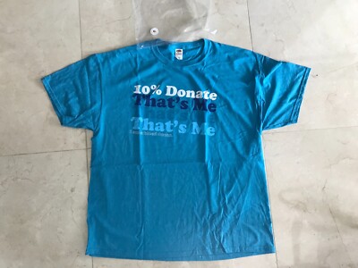 THAT'S ME TEAL Cotton Tee T-Shirt XL 50'' Chest 10% Donate ONE Blood Life Saving