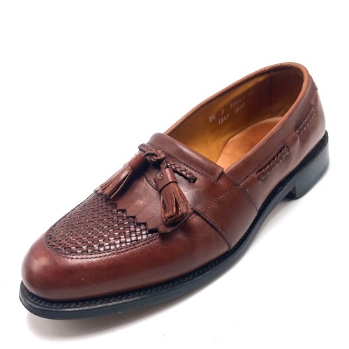 Allen Edmonds AE Cody gewebte Quaste Loafer Größe 9,5 D braun Leder Kilt Schuh-USA - Bild 3 von 15