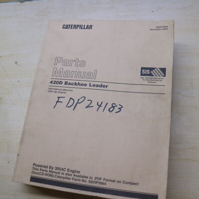 Cat Caterpillar 420d Backhoe Loader Parts Manual Book Catalog List Fdp 