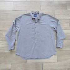 Tommy Bahama Adult XL Grey Cotton Long Sleeve Button Down Collared Shirt Mens