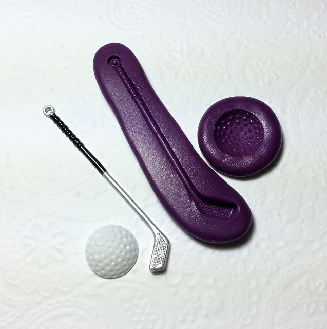 Silicone Mold Golf Club Ball Mould 63mm Fondant Cupcake Topper