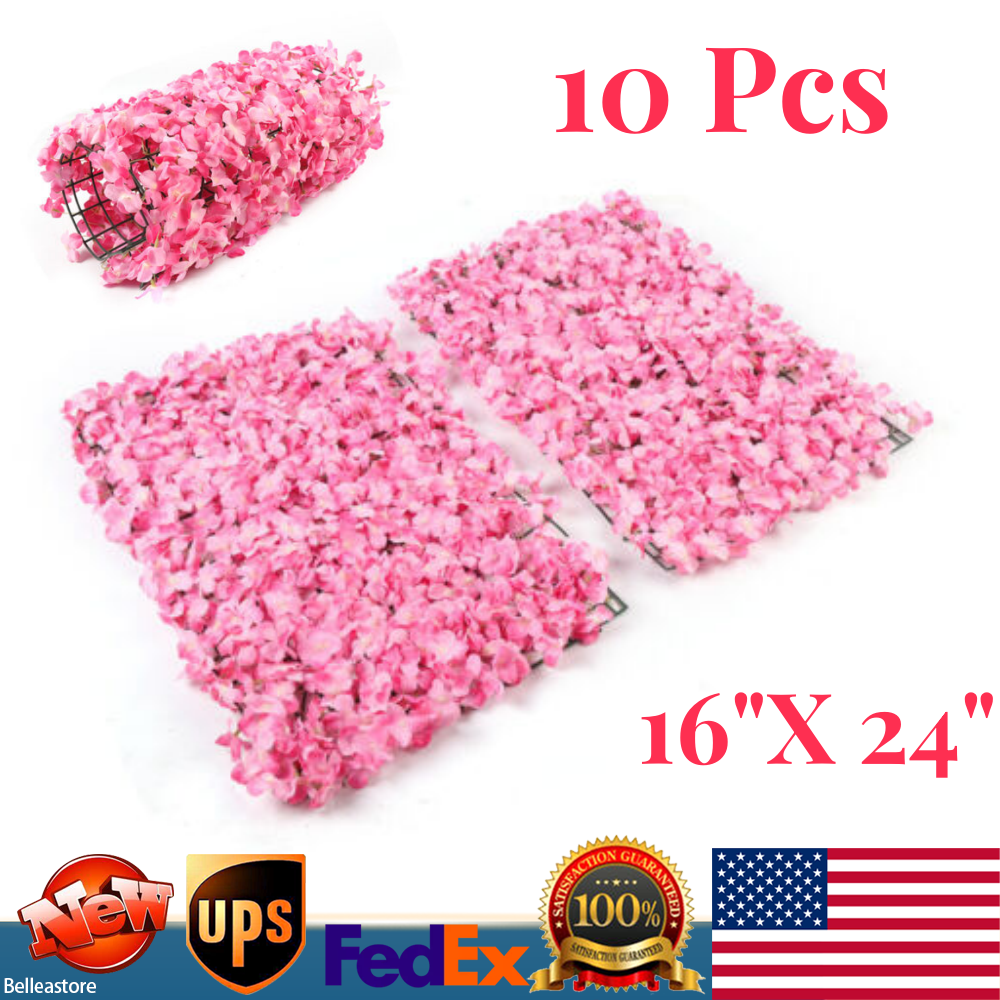 Artificial Wedding Silk Flower Wall Decor 10X Background Rose Floral Panels