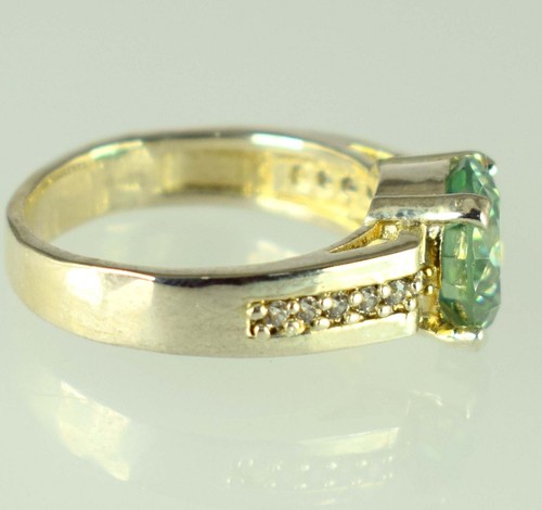 Green Round Brilliant Cut Diamond Solitaire 5.78 Ct Certified Latest Design Ring - Picture 5 of 8