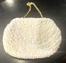 LA REGALE Vintage 1950's Sequin Beaded Pearl Special Occasion Handbag Nice LME