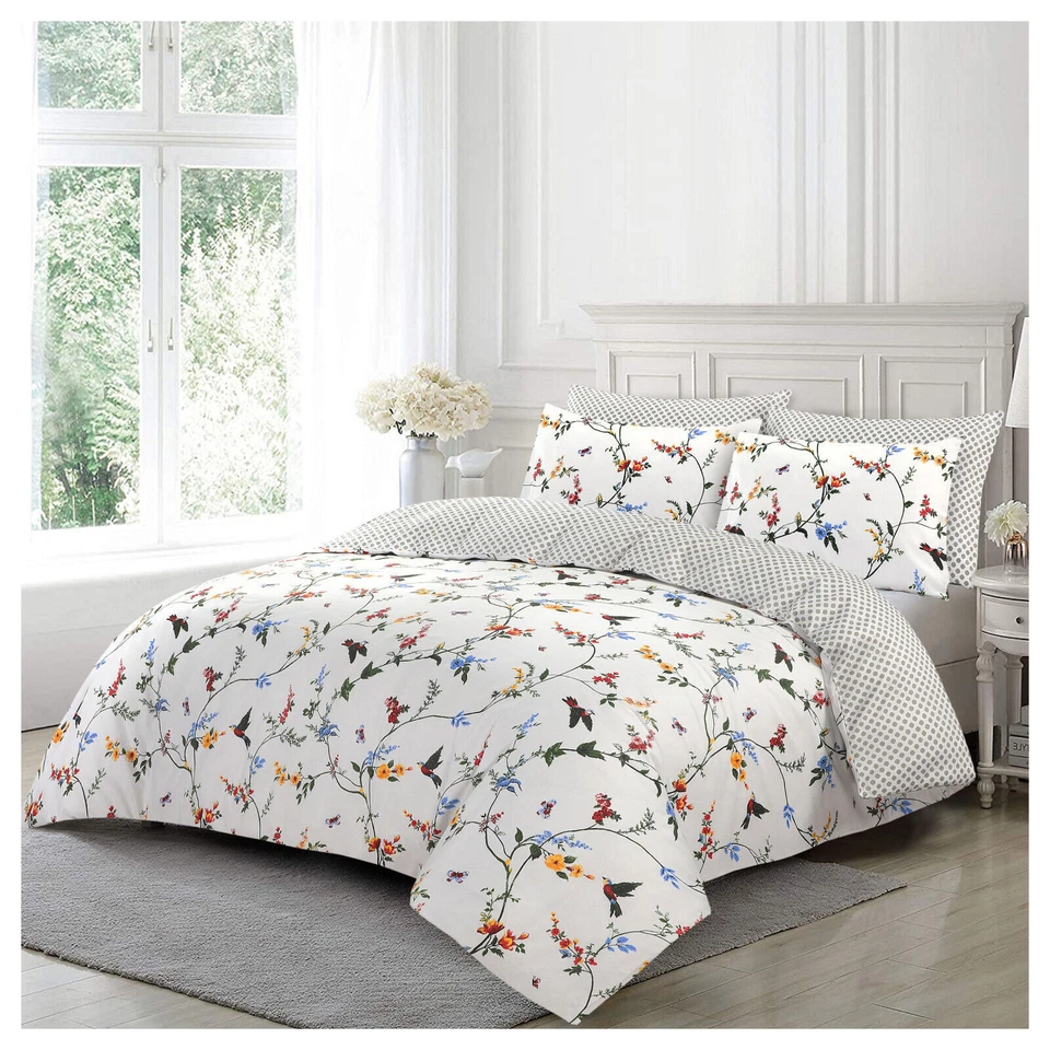 Grey Duvet Cover 100% Soft Microfiber Quilt Covers Bedding Set Double King Size - Image 2 of 4