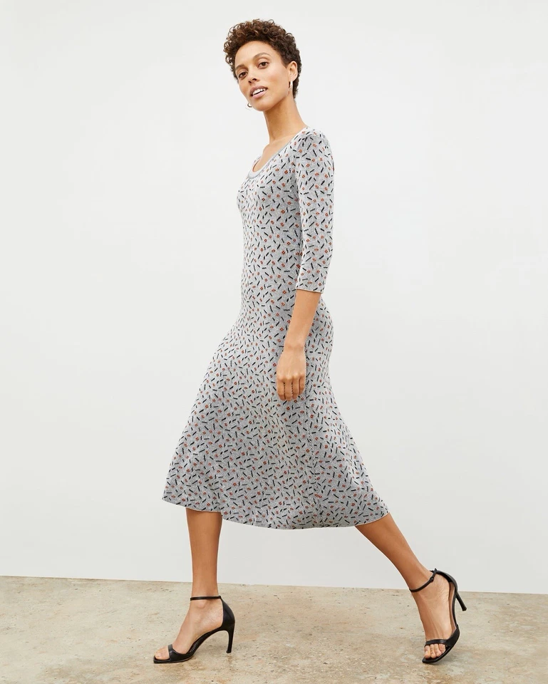 MM Lafleur The Tippy 连衣裙 尺寸 M Midi 灰色 — 第 2/4 张图片