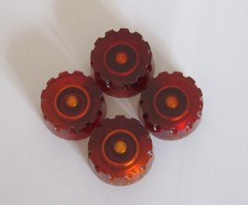 Set of 4 Amber Knurled Guitar Knobs Control Knobs Speed Knob for Les Paul