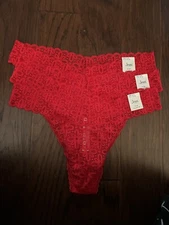 Jenni Plus Lace Thong 3 Pairs of 1X-3X ( cherry) MSRP 3 for $21
