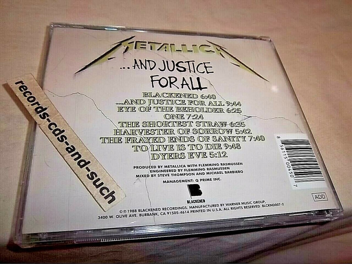 METALLICA-AND JUSTICE FOR ALL-BLACKENED BLCKND007-2 MINT CD | eBay