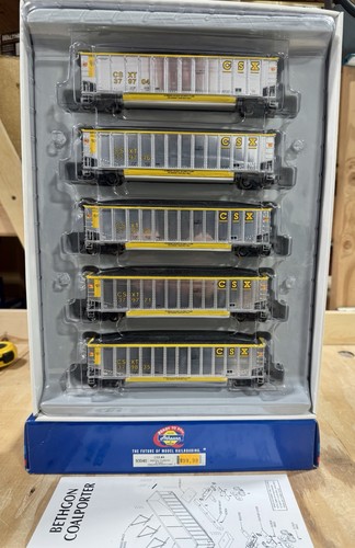 Paquete de 5 Athearn HO 93040 CSX BethGon Coalporter con cargas de carbón nuevo en caja | Condition: Used
