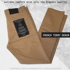 VGB Vintage Genes Black Mens Slim Fit Comfort French Terry Denim Camel Jeans