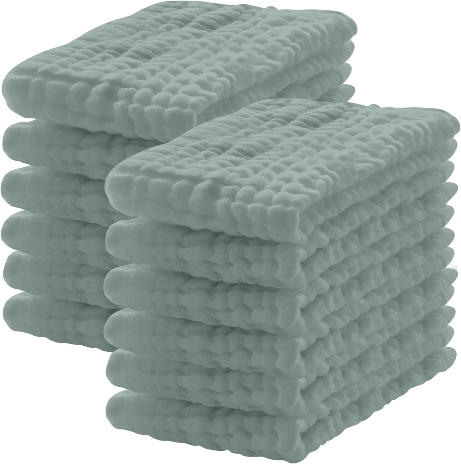 12 Pack 20"X10" Muslin Burp Cloths 100% Cotton Muslin Cloths Large - Extra Soft