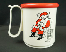 Tupperware Tazza Mug Microwavable 16 oz #3163A con Coperchio Dormire Babbo Natale Natale