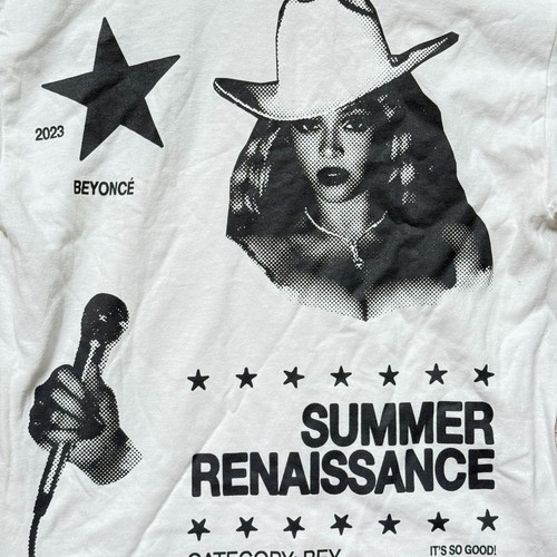 T-shirt Beyoncé Rinascimento World Tour estate rinascimento grafica piccola bianca - Foto 7 di 9