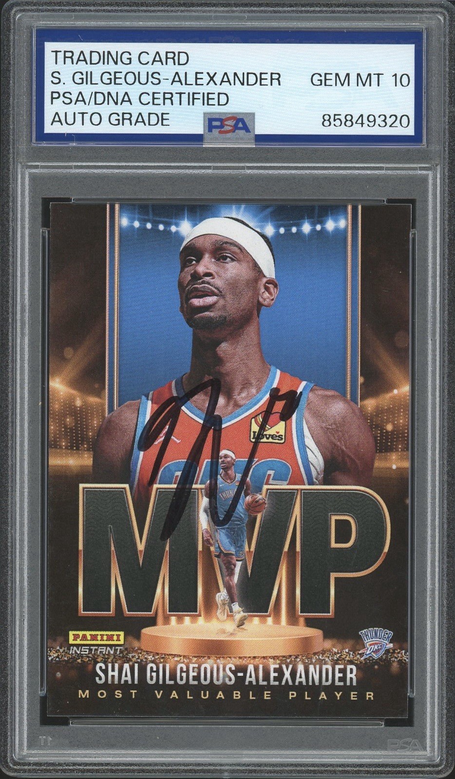 2024-25 Panini Instant Shai Gilgeous-Alexander Signed NBA MVP PSA/DNA AUTO 10