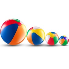4-Pcs Assorted Inflatable Beach Balls - Rainbow Beach Balls for Kids in 6", 1...