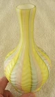 Vintage Hand Made Venetian, Murano, Italy, Ribbon Stripes 8" Glass Bottle, Vase