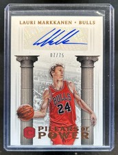 2017-18 Panini Cornerstones Lauri Markkanen Pillars of Power Auto Bronze RC #/75
