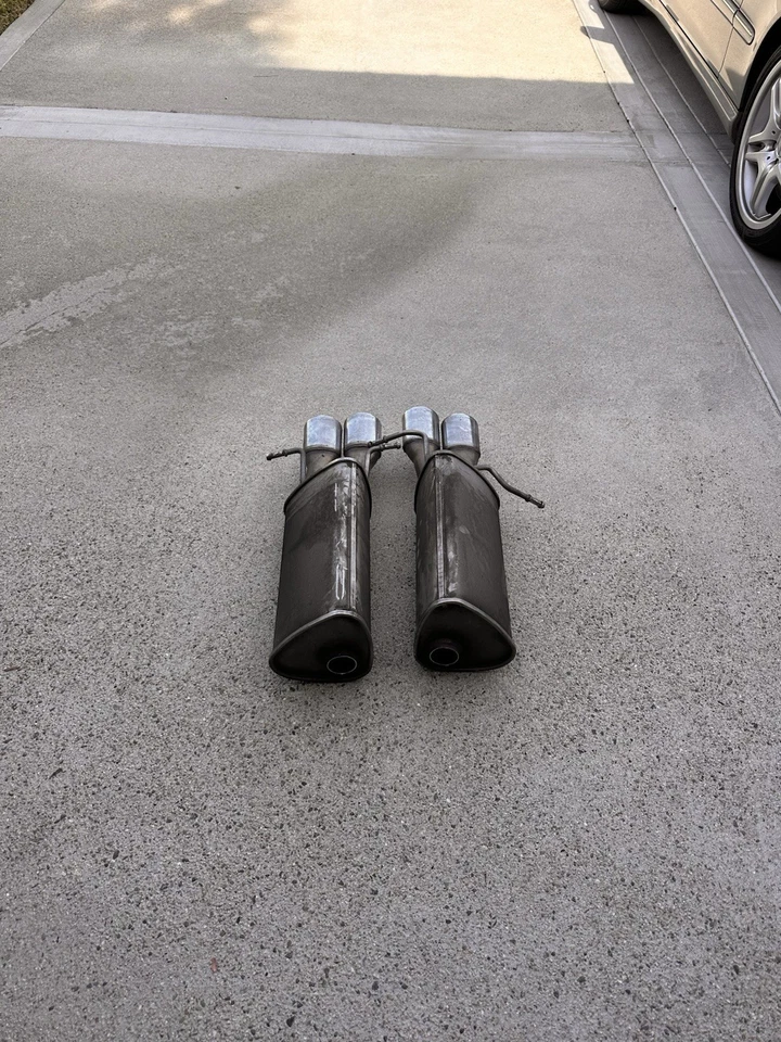 03-06 MERCEDES C55 AMG LEFT & RIGHT MUFFLERS MUFFLER EXHAUST WITH TIPS PAIR OEM - Image 3 of 3