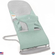 ComfyBumpy Ergonomic Baby Bouncer Seat with Travel Case - Safe  Portable Green