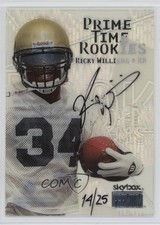 1999 Skybox Premium Prime Time Rookies Auto 14/25 Ricky Williams #1PR Auto 6m7