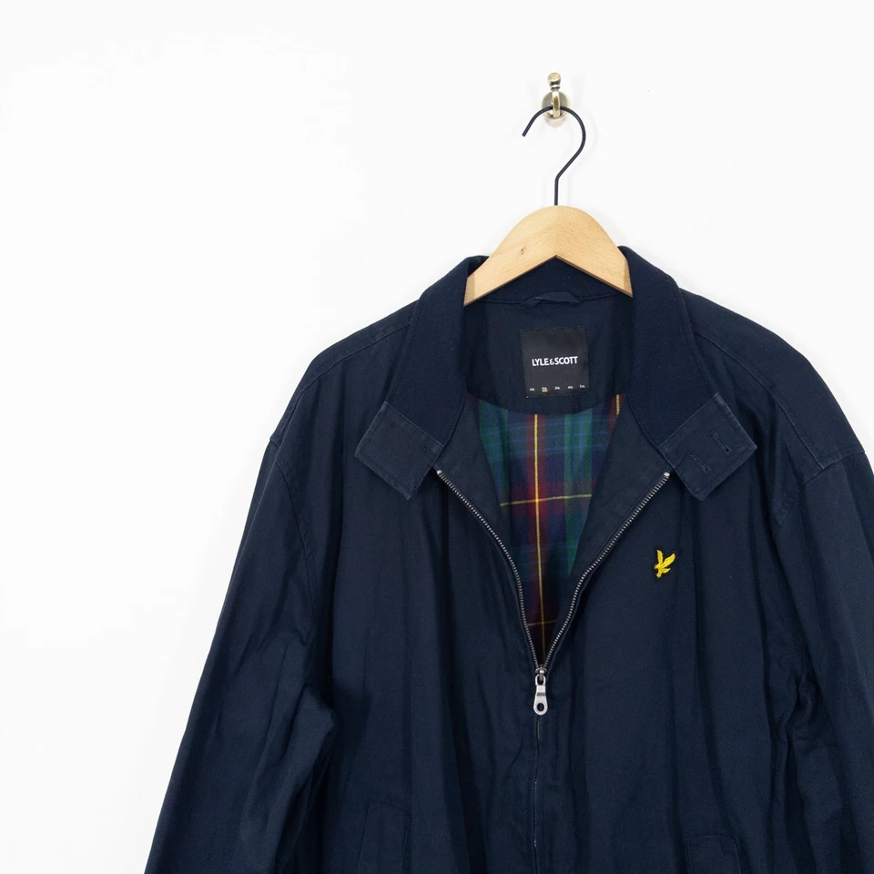 Chaqueta Lyle & Scott Harrington Talla 2XL Azul Marino Cremallera Completa Algodón Bombardero Foto 3 de 4