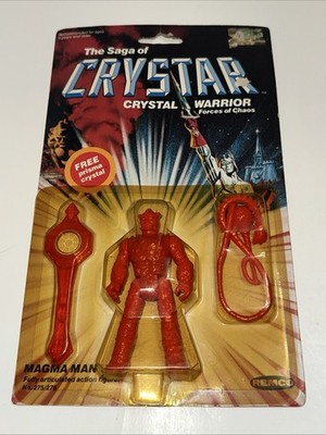 Vintage 1982 Remco The Saga Of Crystar MAGMA MAN Action Figure ON CARD