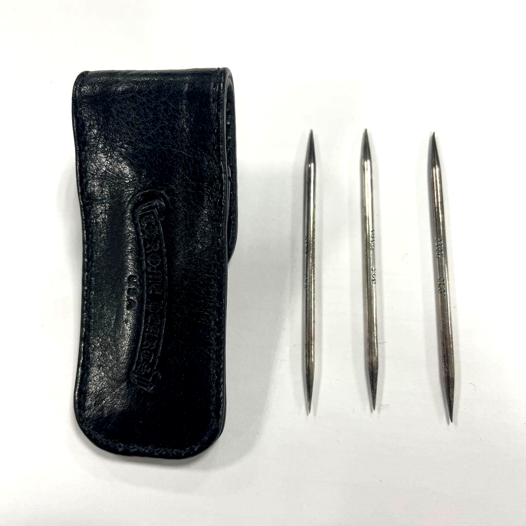 Chrome Hearts TOOTHPICK CASE and 3 Toothpick Set Silver SV925