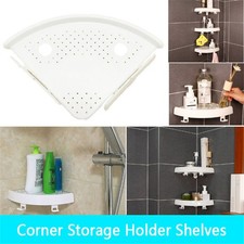 Bathroom Corner Shelf Organizer With Hooks, Easy To Install Bathroom Rack